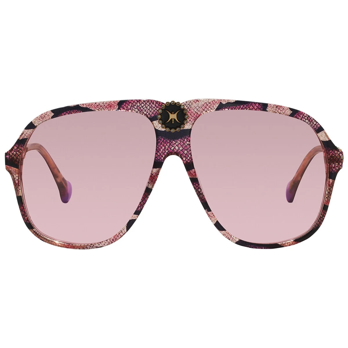 CAMILLA The Heiress 2330902 Stylish Aviator Sunglasses Pink Glitter Snake - Image 2