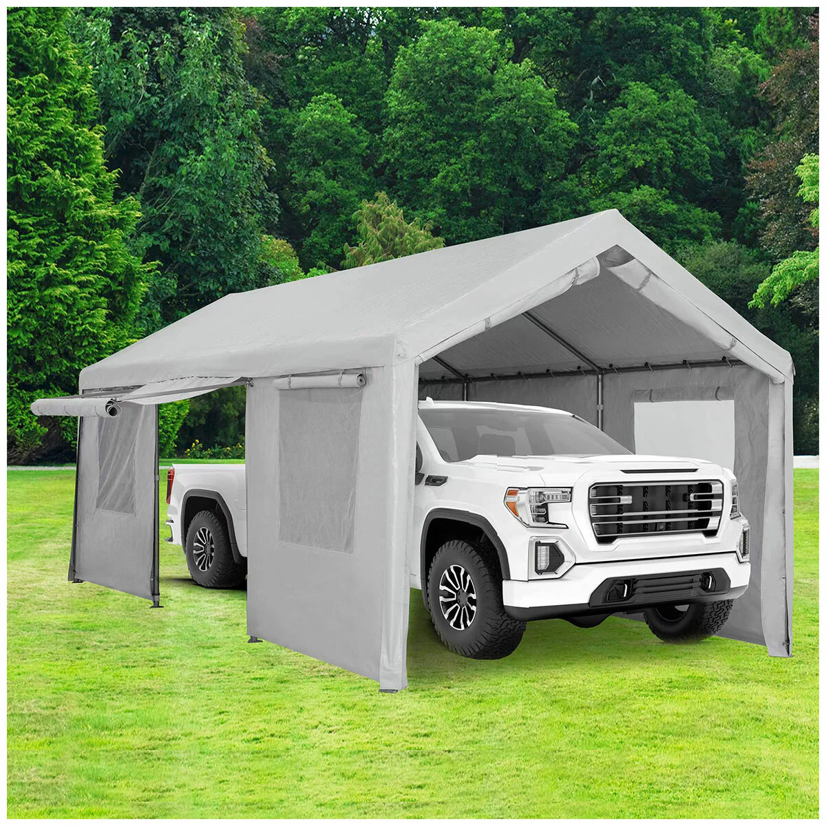 Car Canopy 3 x 6m Grey Heavy Duty Powder Coated Steel Frame - Image 3