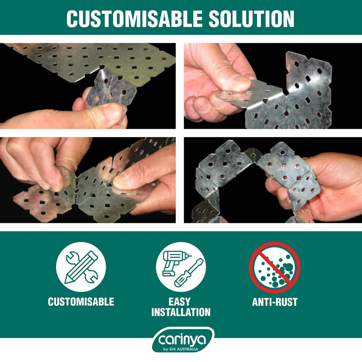 Carinya Angle Bracket - 60 x 40 x 200mm - Galvanised Steel - Customisable - Image 5