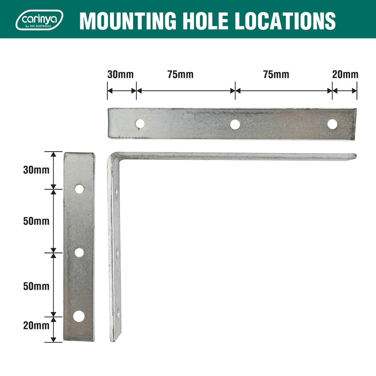 Carinya Heavy Duty Angle Bracket - 200 x 150mm - Silver - Zinc Plated - 30kg Capacity - Image 5