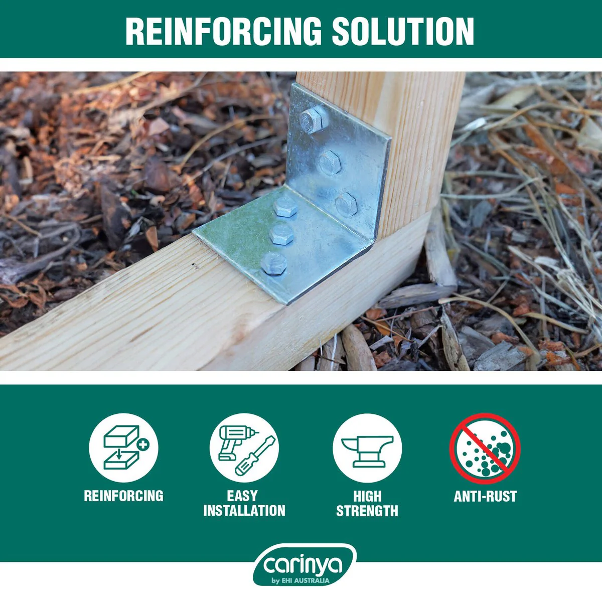 Carinya Reinforcing Angle Bracket - 40 x 80 x 40mm - Hot Dipped Galvanised - Image 5