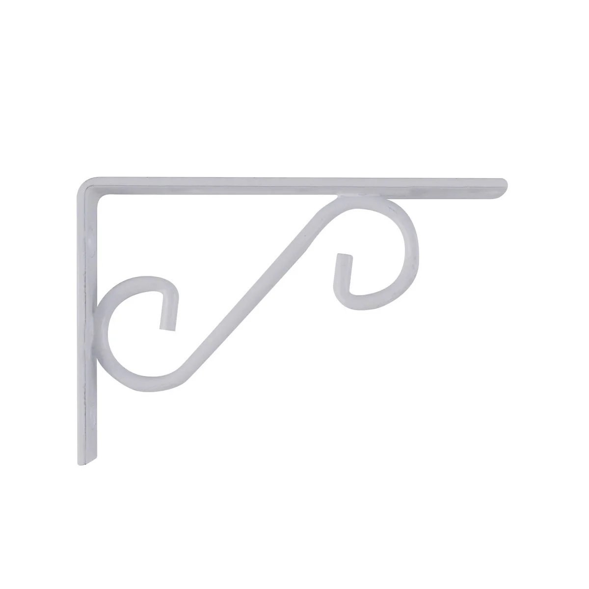 Carinya Scroll Stayed Bracket - 150 x 100mm - Powder Coated Steel - White - Image 2