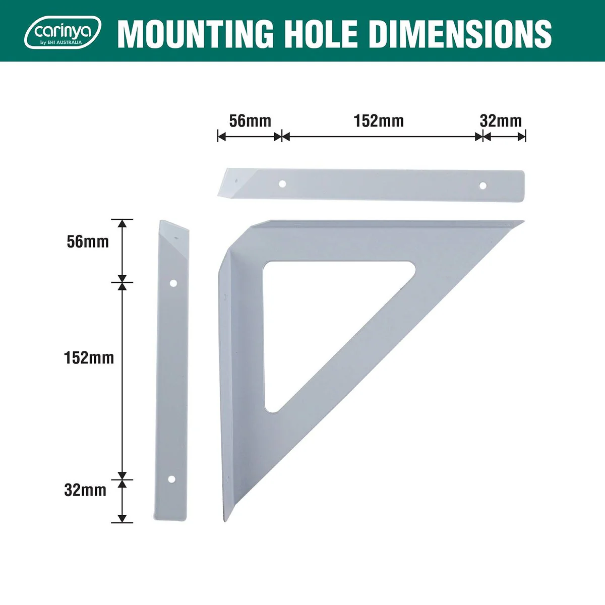 Carinya Triangle Stayed Bracket - 240mm - Powder Coated Steel - 100kg Load - Image 5