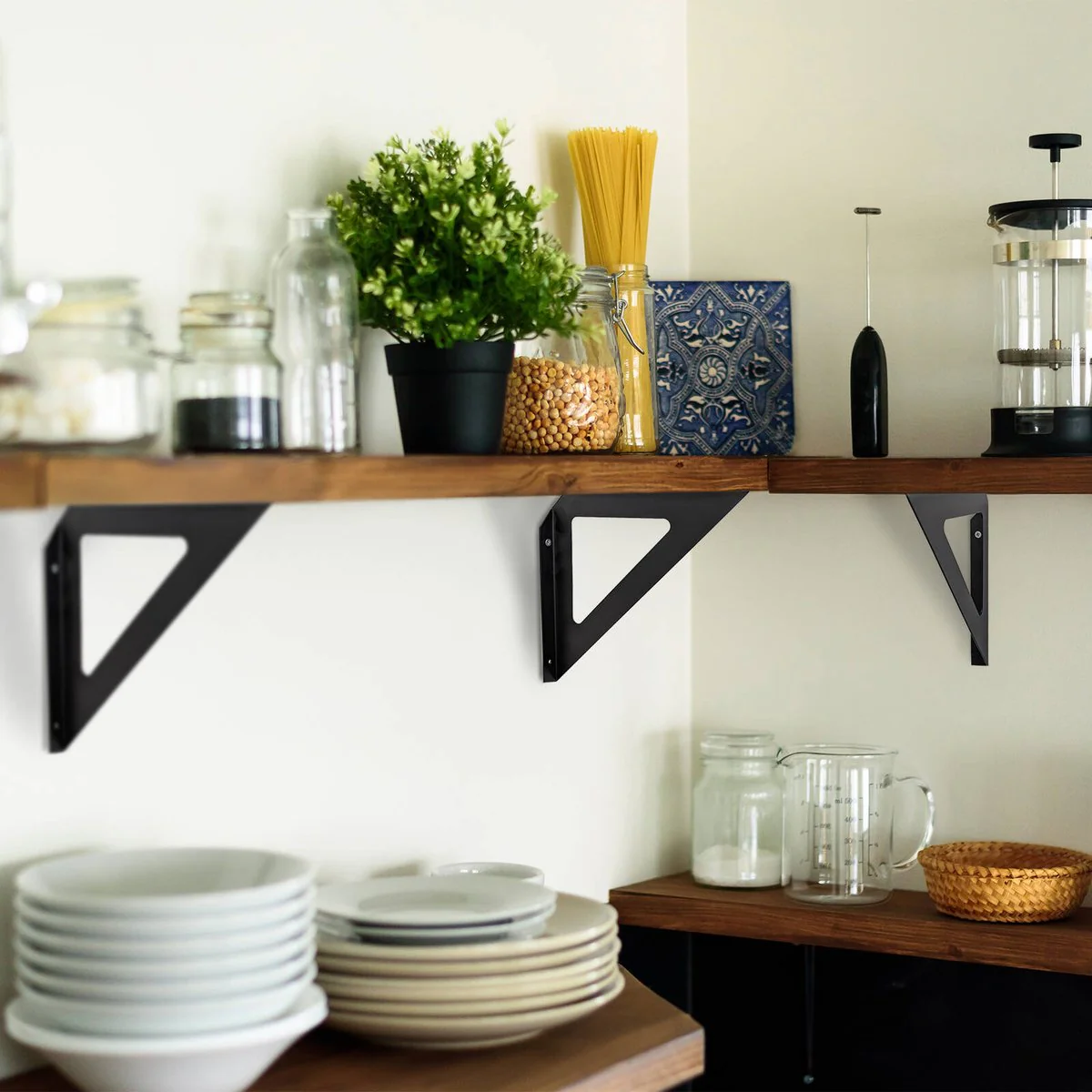 Carinya Triangle Stayed Bracket - 240mm - Powder Coated Steel - Black - Image 3
