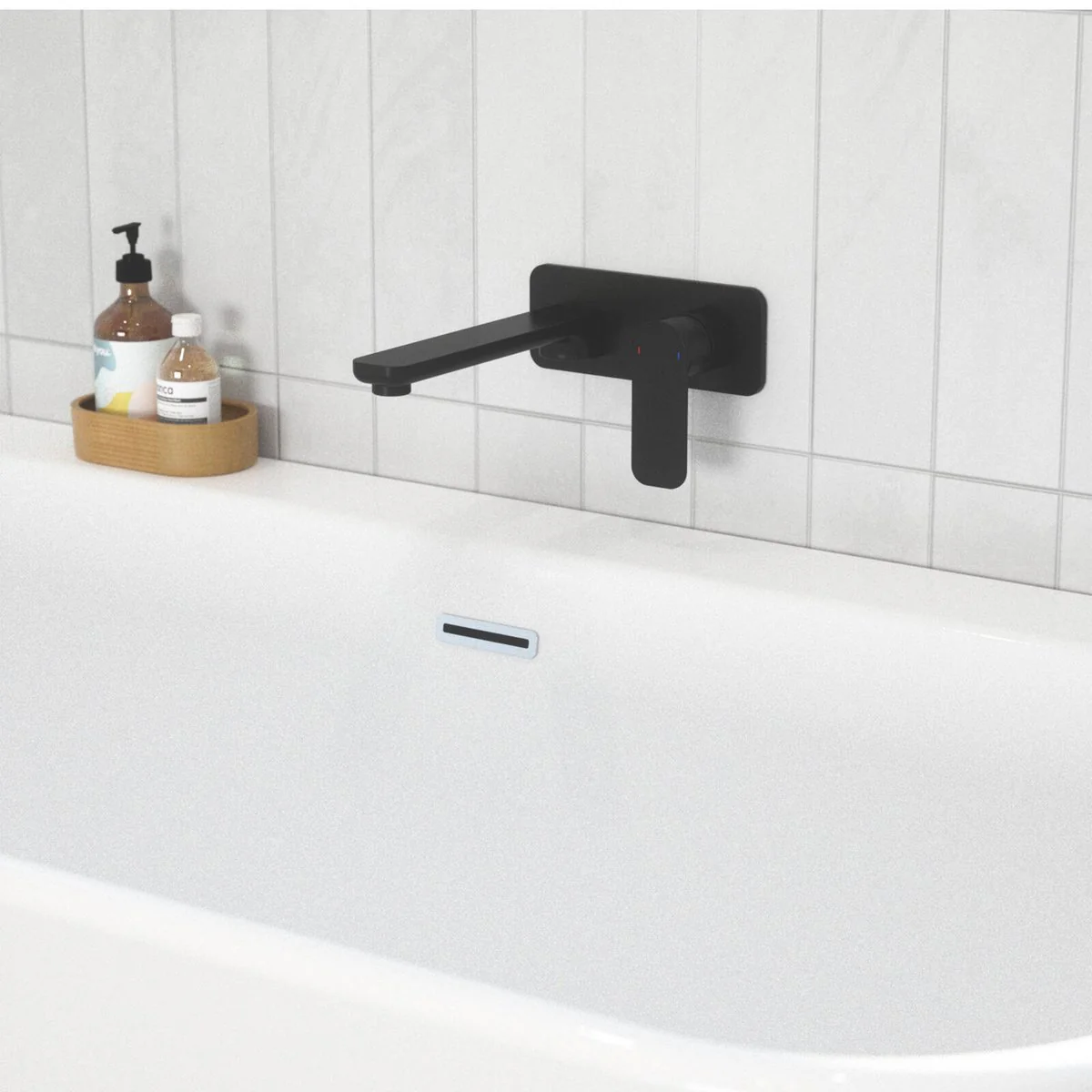 Caroma Luna Wall Basin Mixer - Lead Free Brass - 180mm x 122mm x 230mm - Satin Black - Water Efficient - Image 4