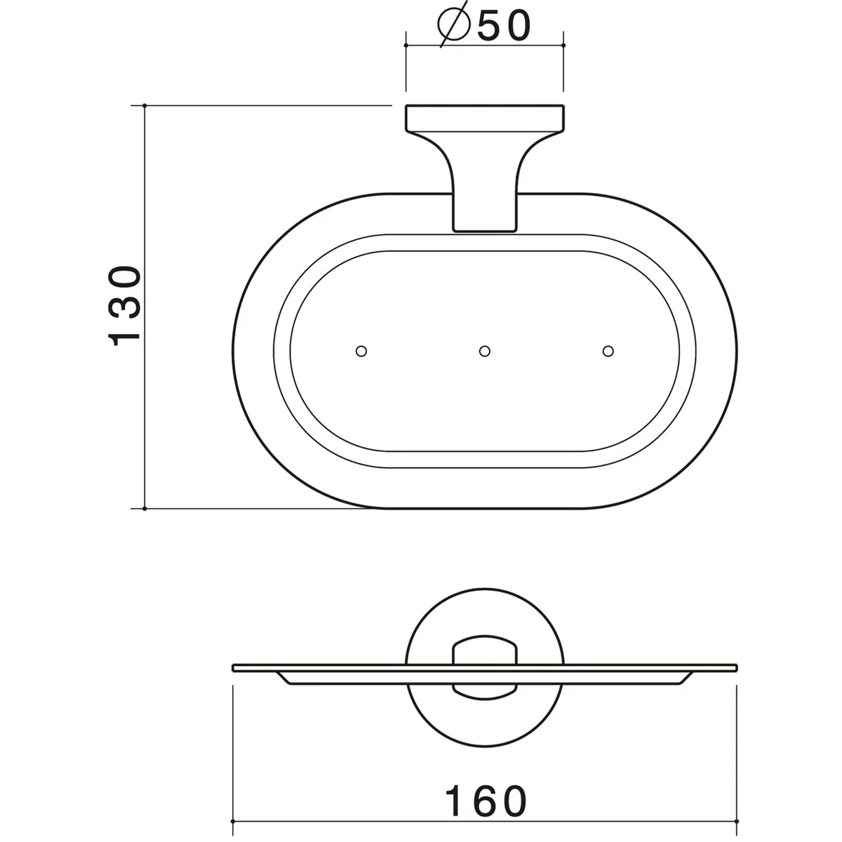Caroma Sahara Soap Dish - 160mm x 130mm - Brass - Chrome Finish - Image 2