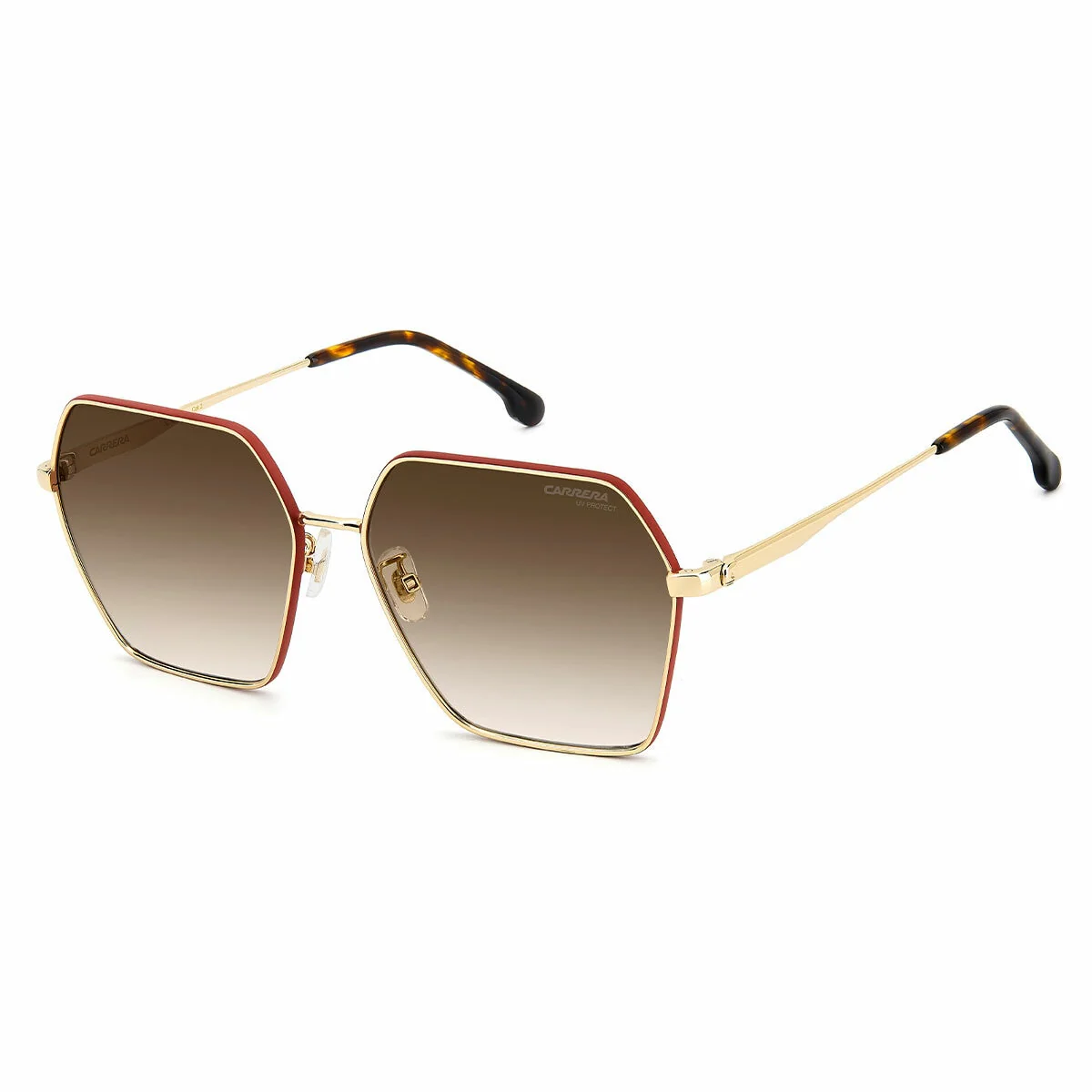 Carrera 3057/S OFY Women’s Stylish Sunglasses Geometric Gold Orange Brown