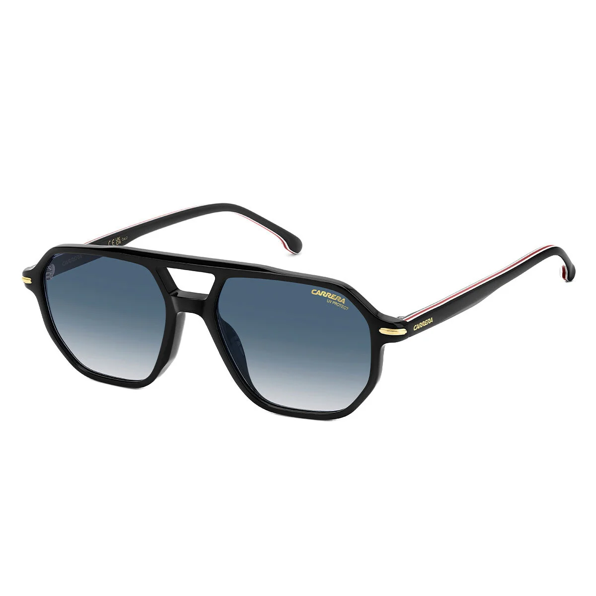Carrera 341/S 2M2 Men's Stylish Acetate Sunglasses Black Gold Dark Blue