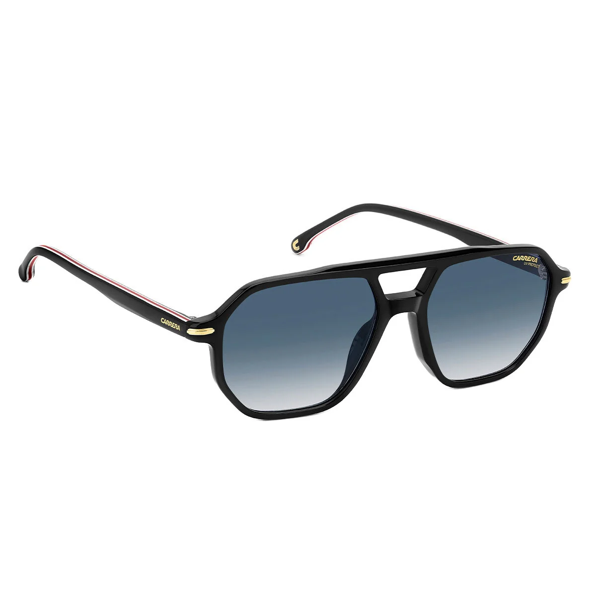 Carrera 341/S 2M2 Men's Stylish Acetate Sunglasses Black Gold Dark Blue - Image 3