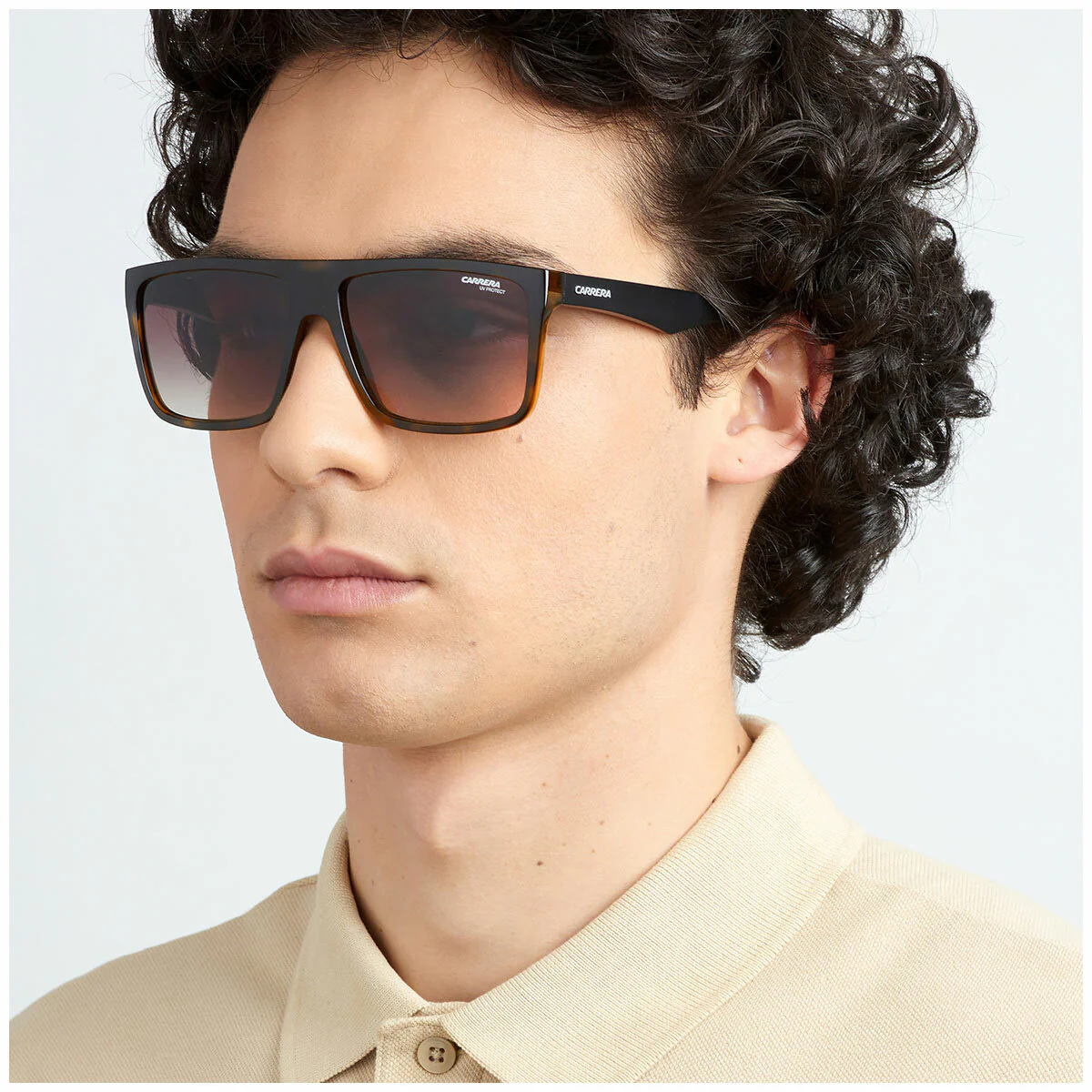 Carrera 5039/S 2OS Men’s Rectangular Sunglasses Brown Havana Matte Black - Image 5
