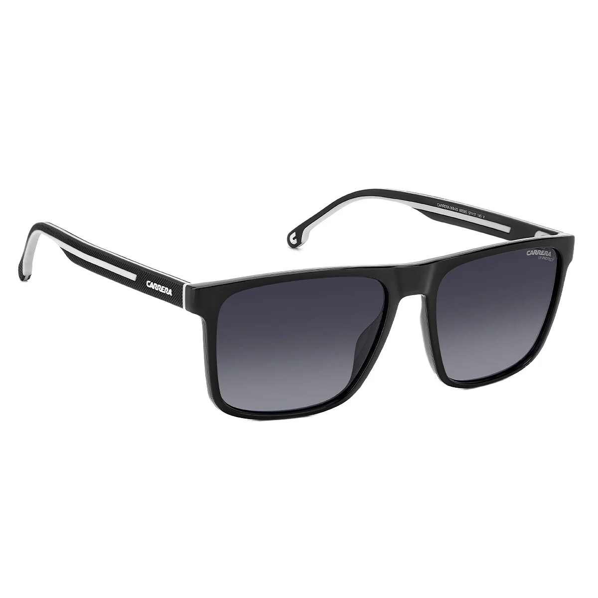 Carrera 8064/S 80S Sporty Men's Rectangular Sunglasses Black White - Image 3