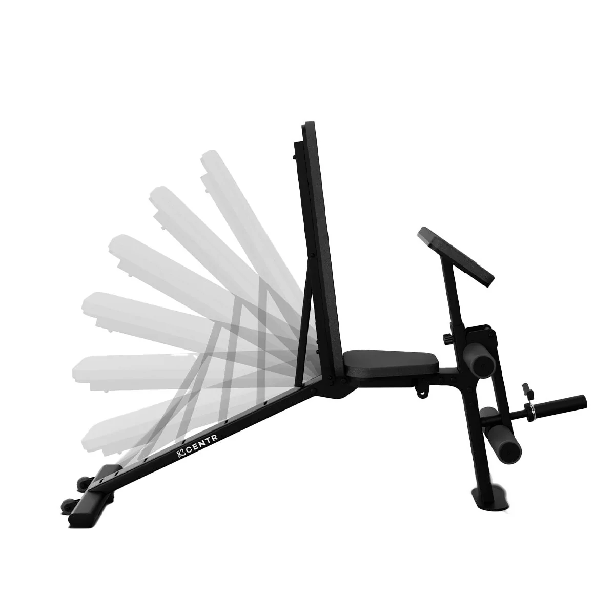 Centr Power Series FID1 Compact Adjustable Weight Bench Black Steel 500 lb Capacity - Image 3