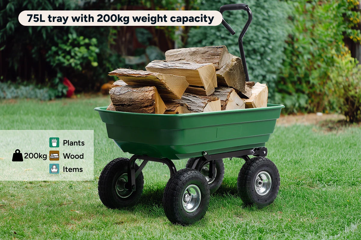 Certa 75L Garden Poly Dump Cart 200kg Capacity - Image 3