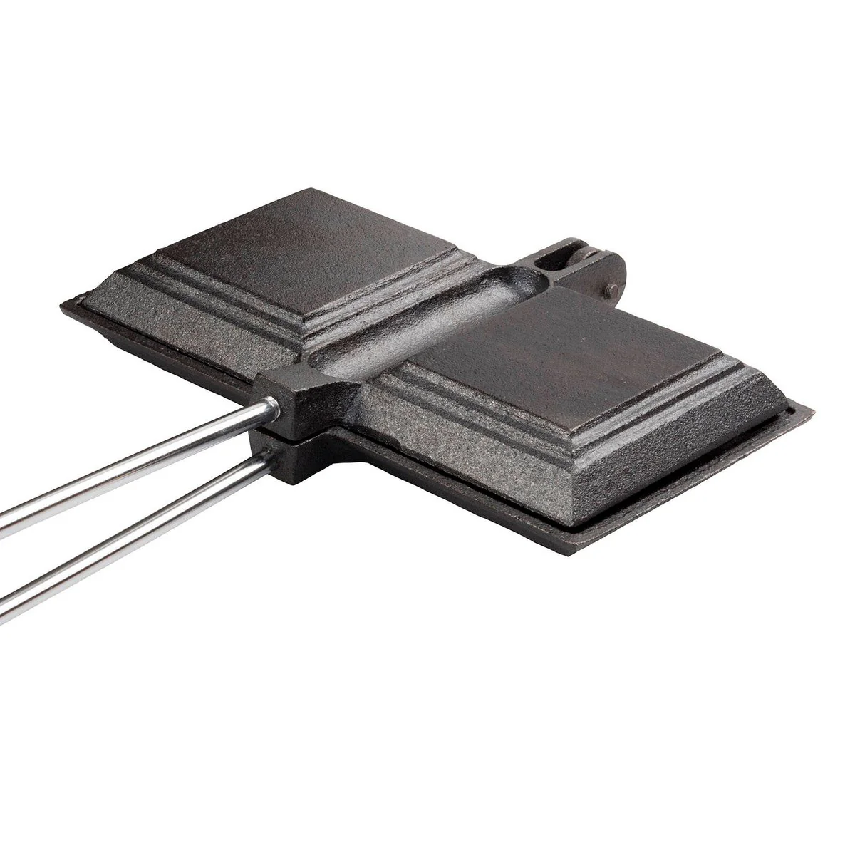 Charmate Portable Cooking Double Jaffle Iron - Cast Iron - 210mm x 530mm - Pre-Seasoned