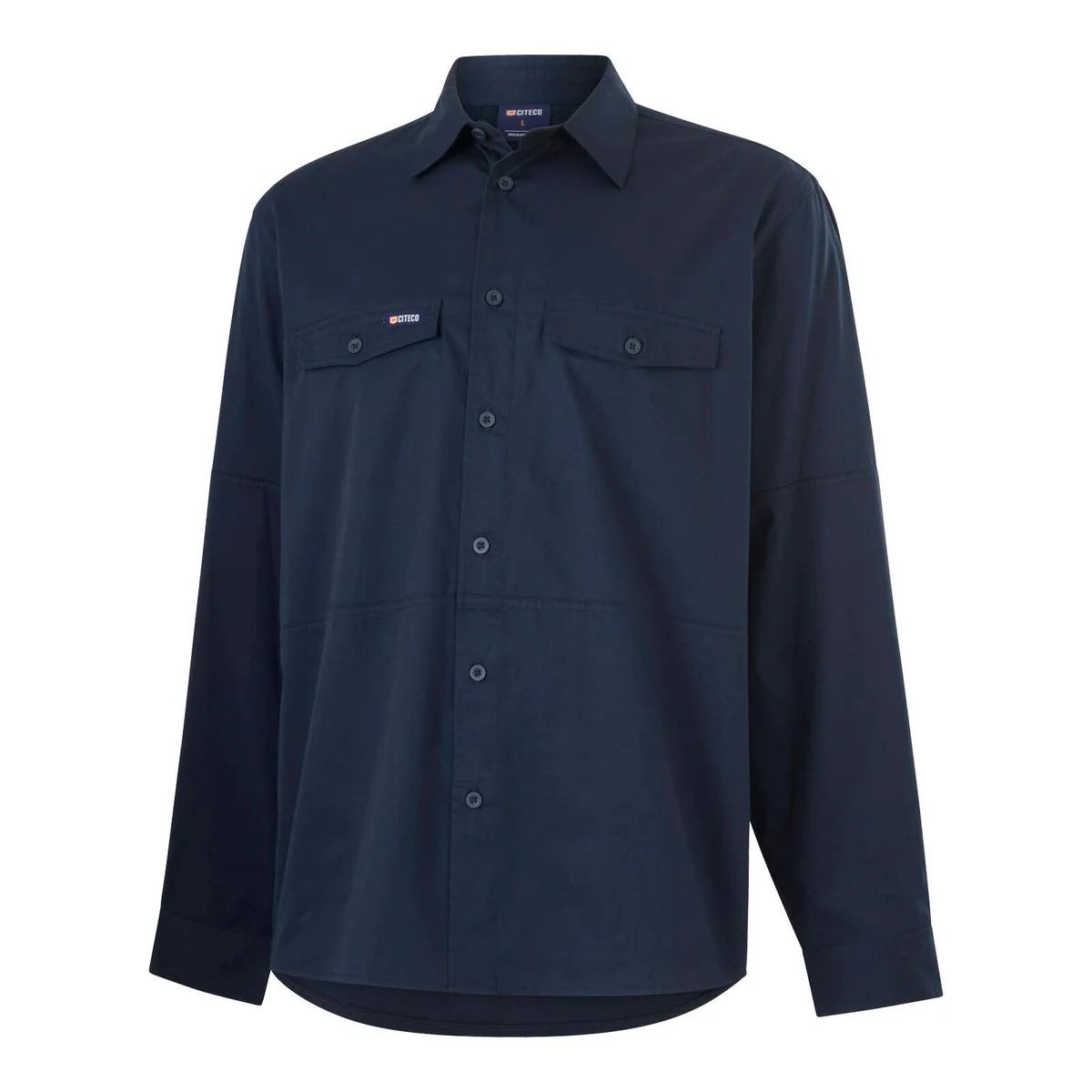 Citeco 2XL Navy Long Sleeve Shirt - UPF 50+ Sun Protection - Breathable Cotton - Image 2