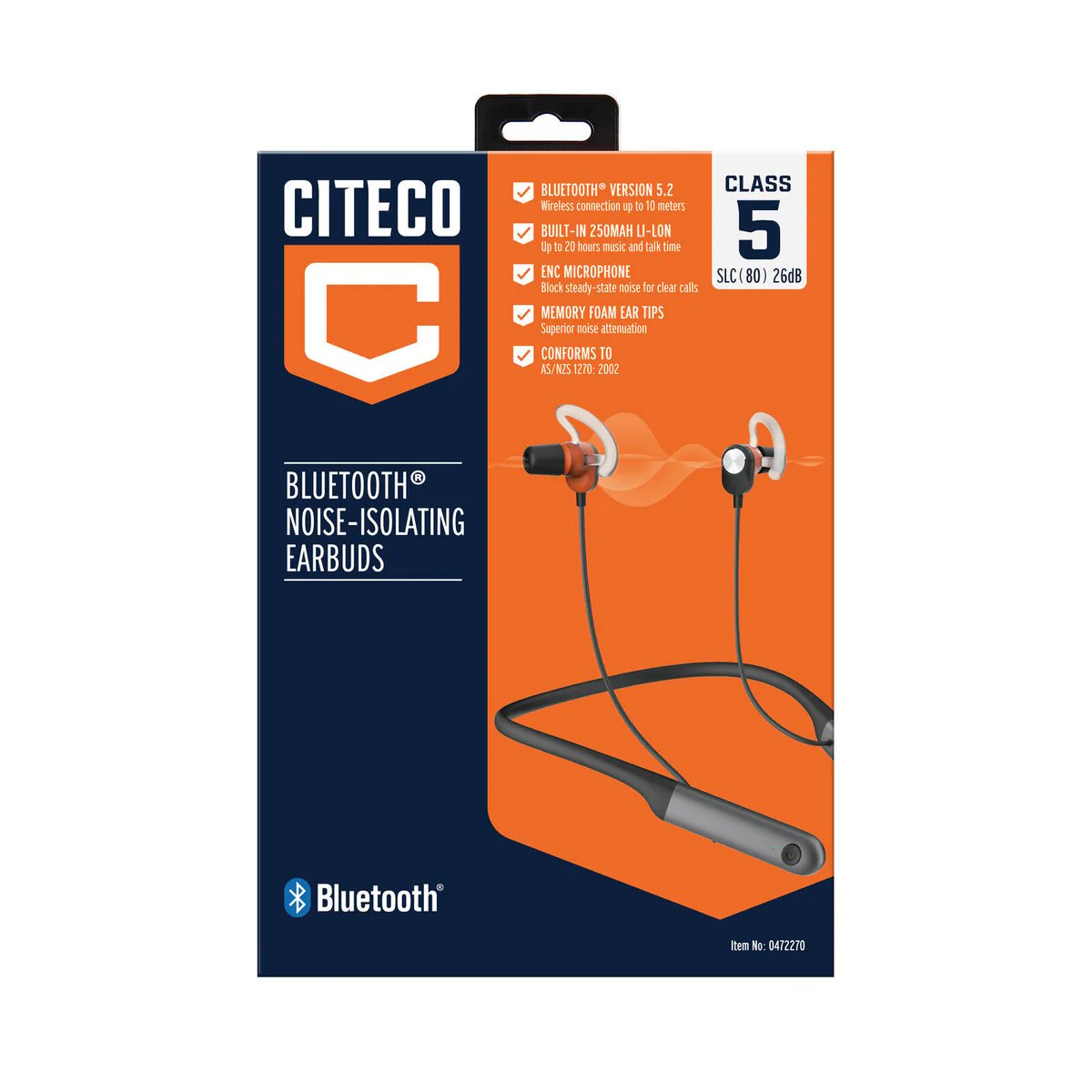 Citeco Bluetooth Noise Isolating Earbuds - 26dB Noise Isolation - ENC Microphone - IPX4 Sweat Resistant - Image 2