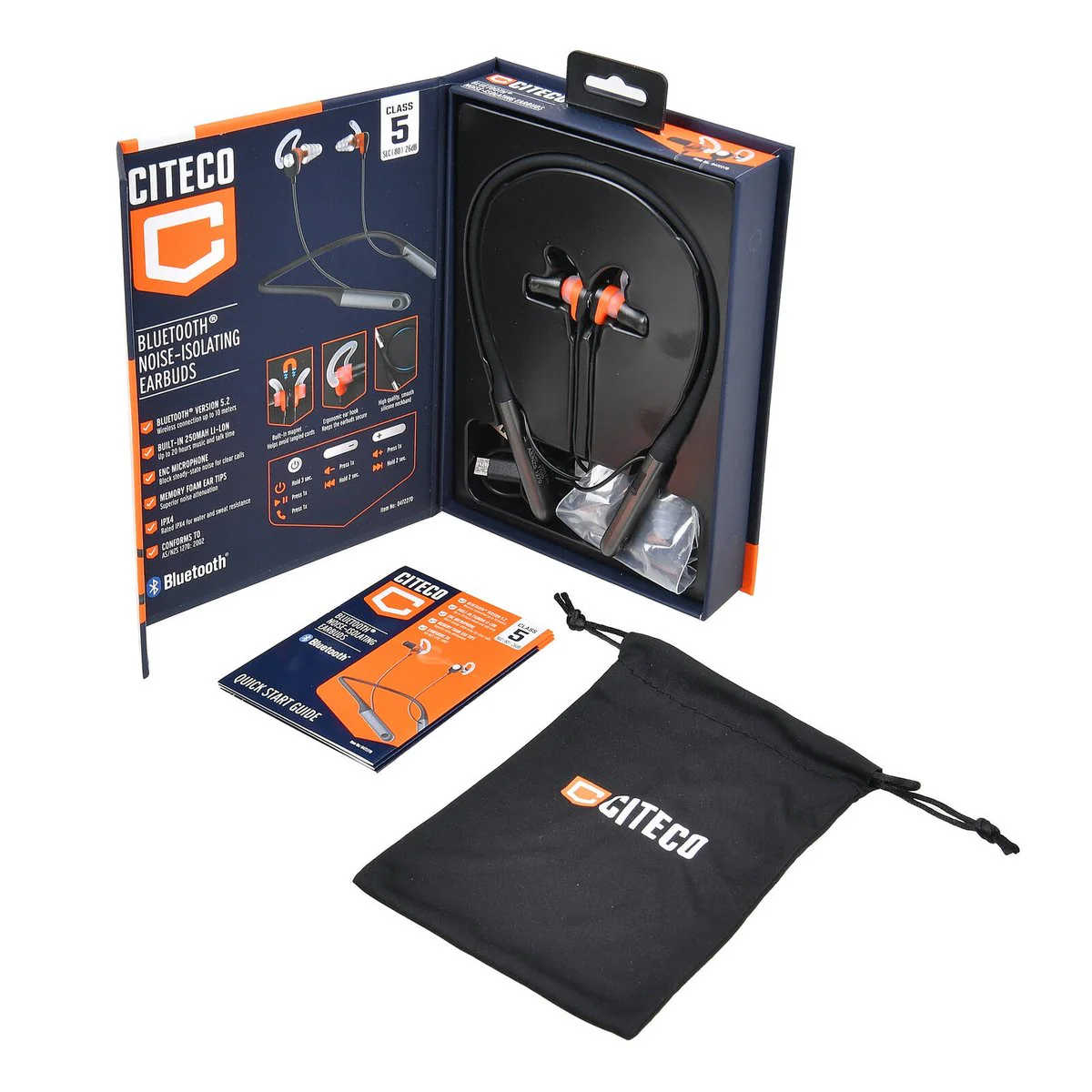 Citeco Bluetooth Noise Isolating Earbuds - 26dB Noise Isolation - ENC Microphone - IPX4 Sweat Resistant - Image 3