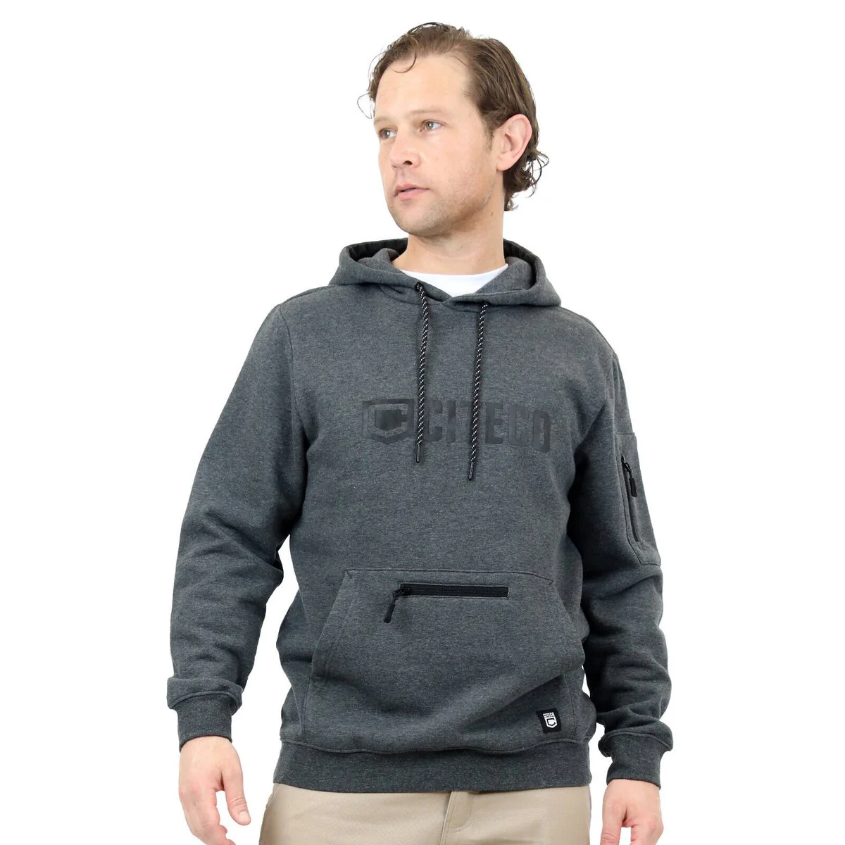 Citeco Charcoal Marle Hoodie 2XL - Men's Work Hoodie - UPF 50+ Protection - Multiple Pockets - Image 2