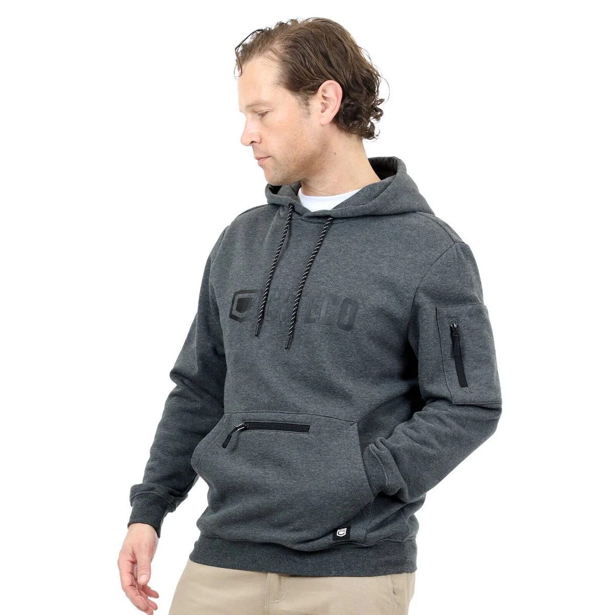 Citeco Charcoal Marle Hoodie - Men's Work Hoodie XL - UPF 50+ Protection - Image 3