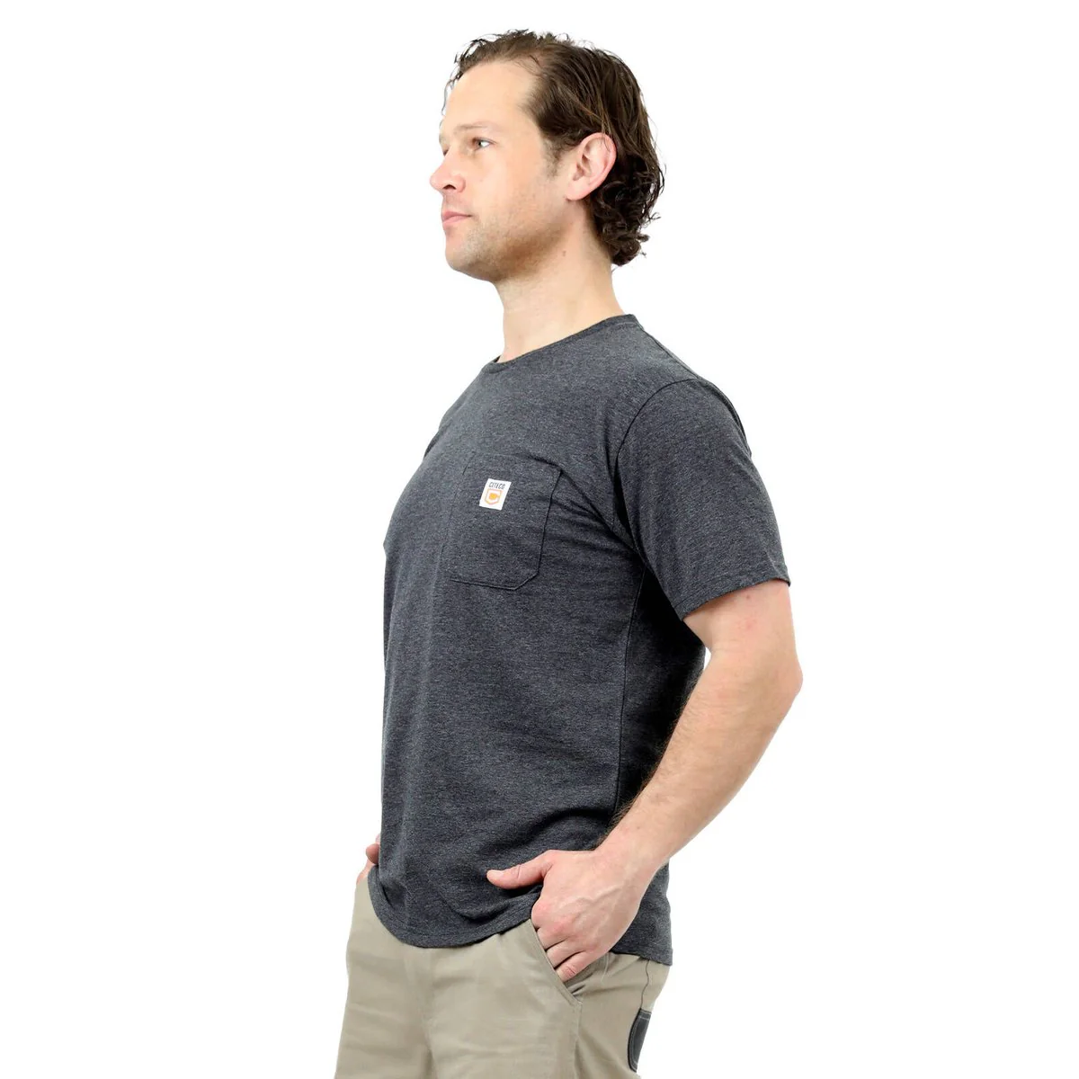 Citeco Charcoal Marle Tee - Men's T-Shirt Medium - UPF 50+ Protection - Image 3