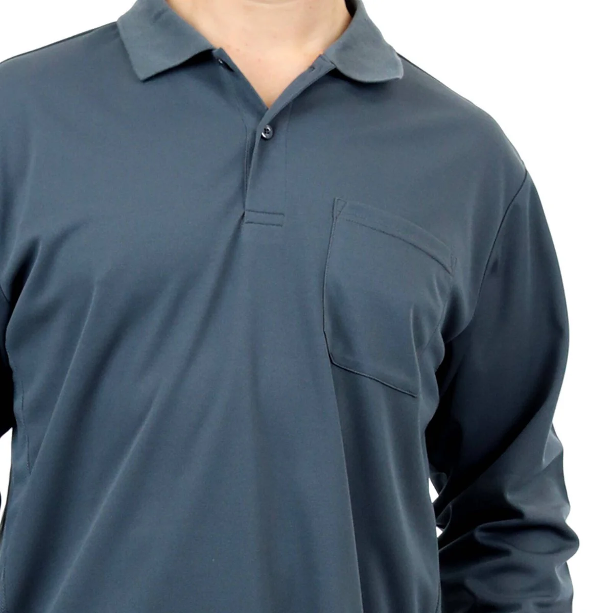 Citeco Grey Dry Fit Long Sleeve Polo 2XL - Lightweight - Breathable - Image 2