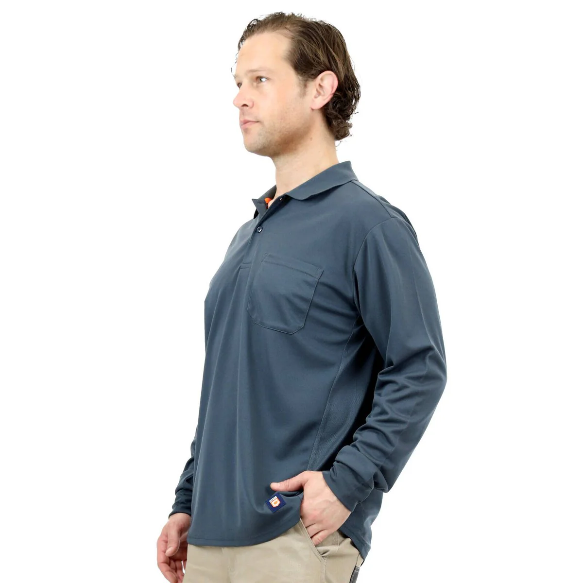 Citeco Grey Dry Fit Long Sleeve Polo - Large - Lightweight - Breathable - Image 5