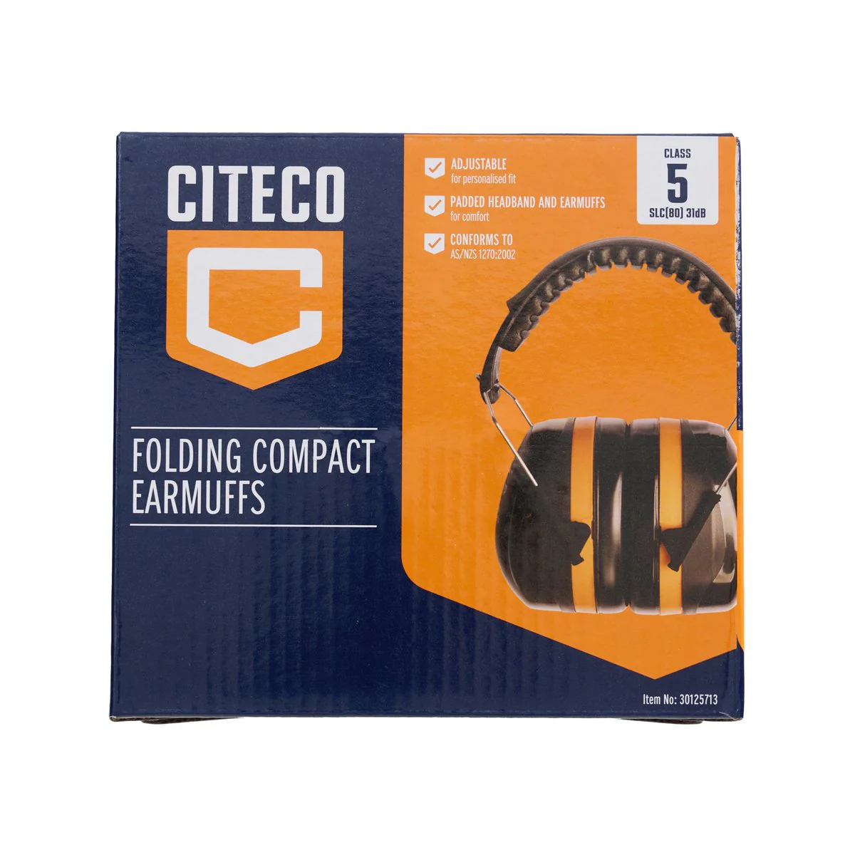 Citeco Heavy Duty Earmuffs - Class 5 Hearing Protection - 31dB - 98mm x 190mm x 160mm - Image 2
