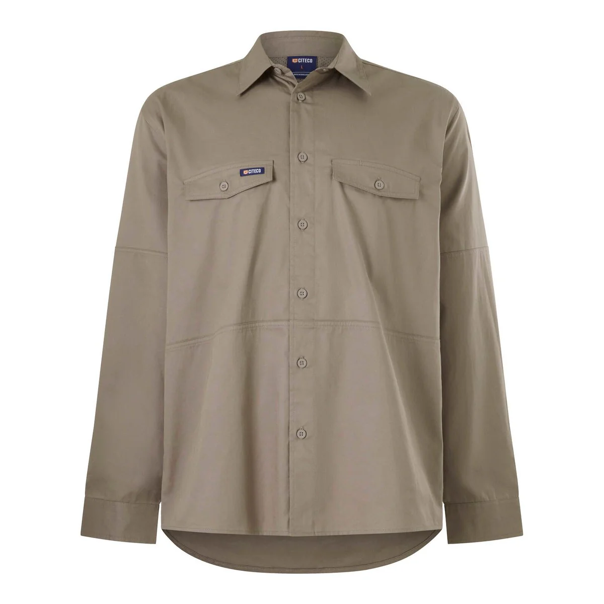 Citeco Long Sleeve Shirt 3XL Khaki - UPF 50+ Sun Protection - Breathable Cotton