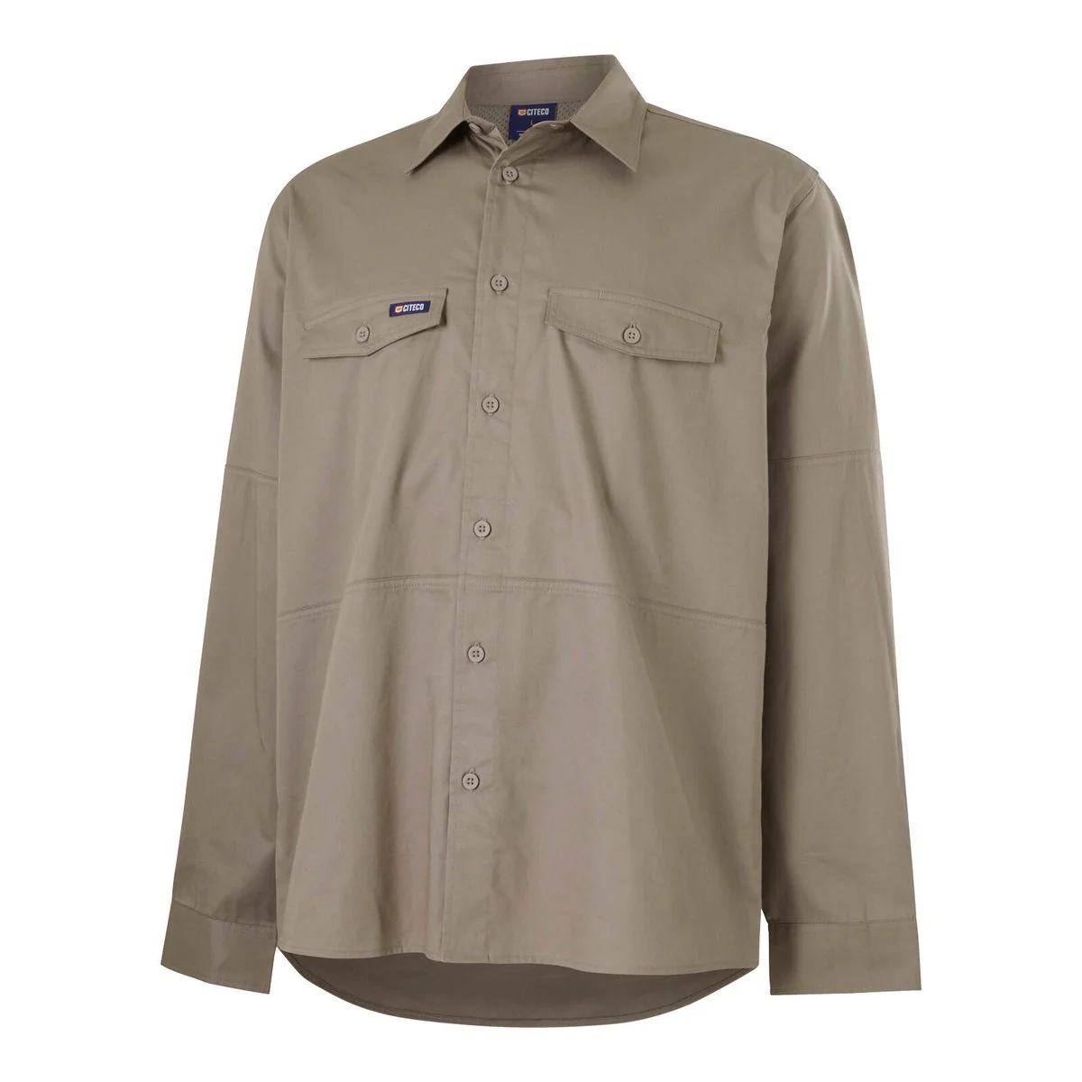 Citeco Long Sleeve Shirt 3XL Khaki - UPF 50+ Sun Protection - Breathable Cotton - Image 2