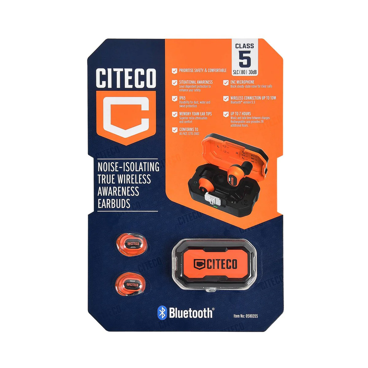 Citeco Noise Isolating True Wireless Awareness Earbuds - Bluetooth 5.3 - IP65 - 7 Hours Playtime - Image 2