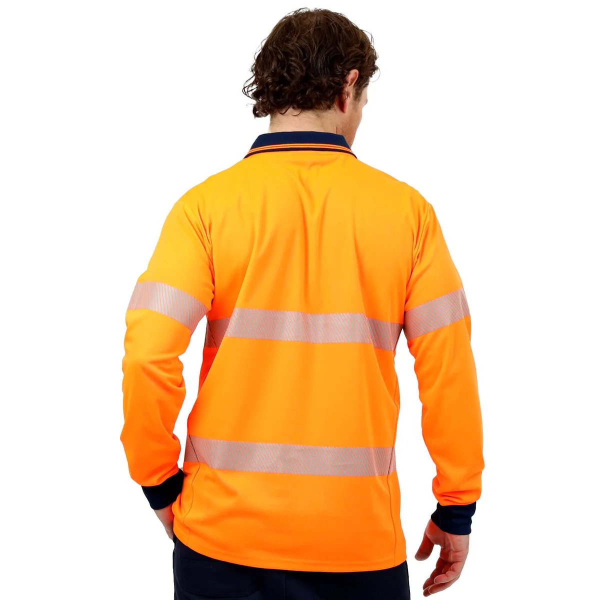 Citeco Orange Hi Vis Long Sleeve Polo Medium - Lightweight - Breathable - Image 5