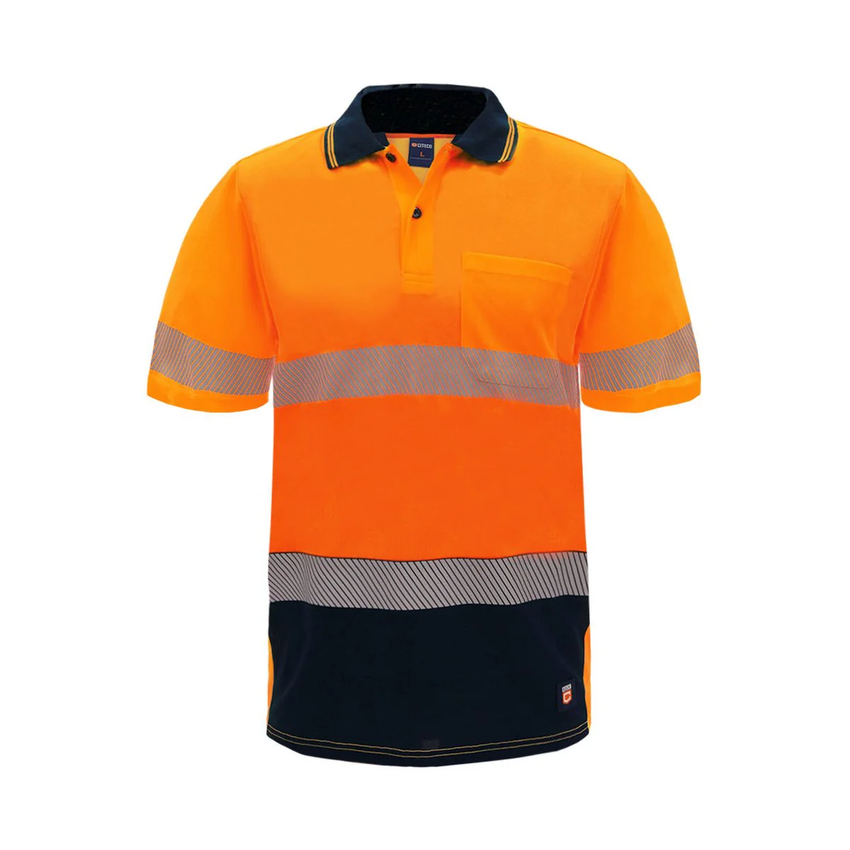 Citeco Orange Hi Vis Short Sleeve Polo Medium - Lightweight - Breathable - Reflective