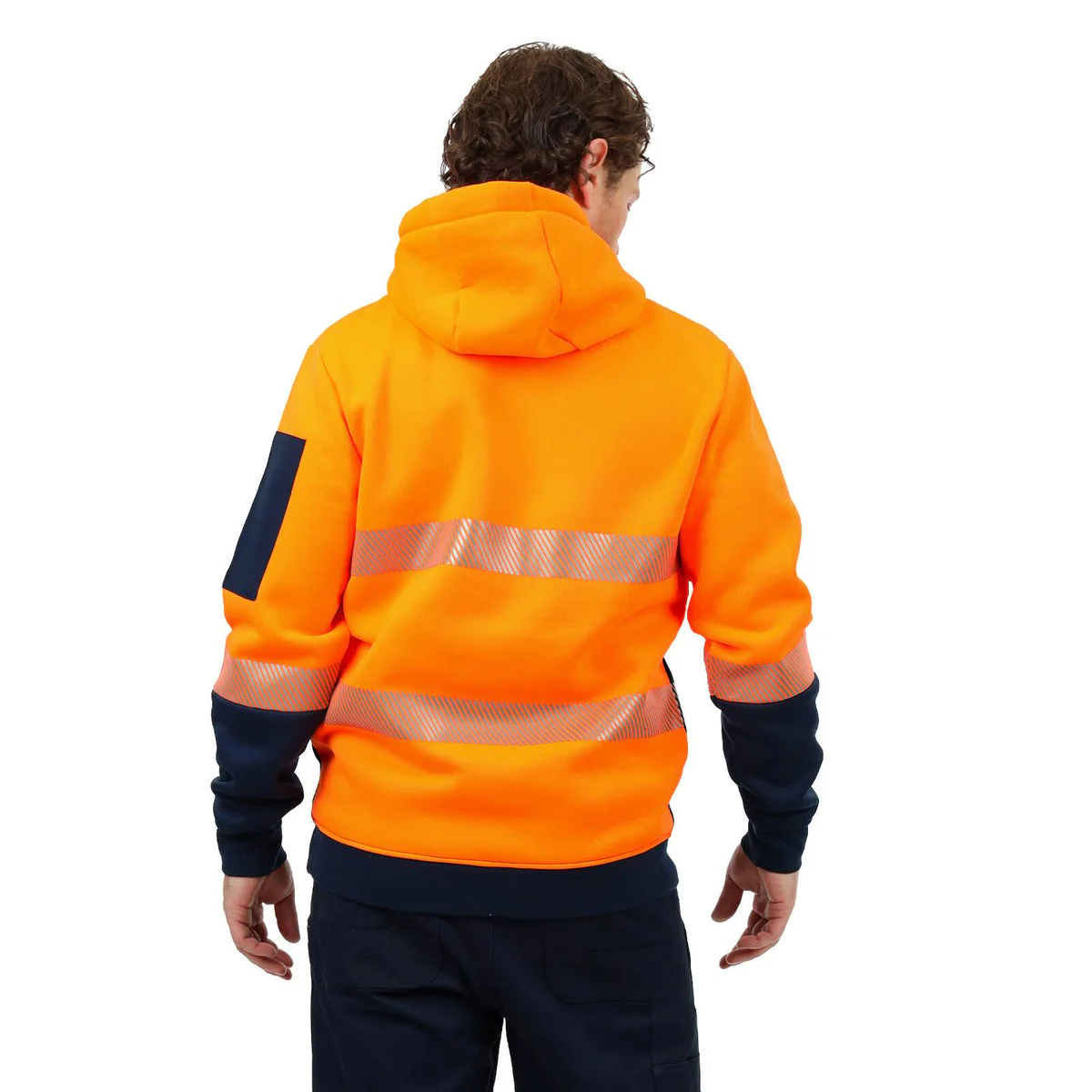 Citeco Orange Hi Vis Taped Hoodie Small - Reflective Tape - UPF 50+ Protection - Image 5