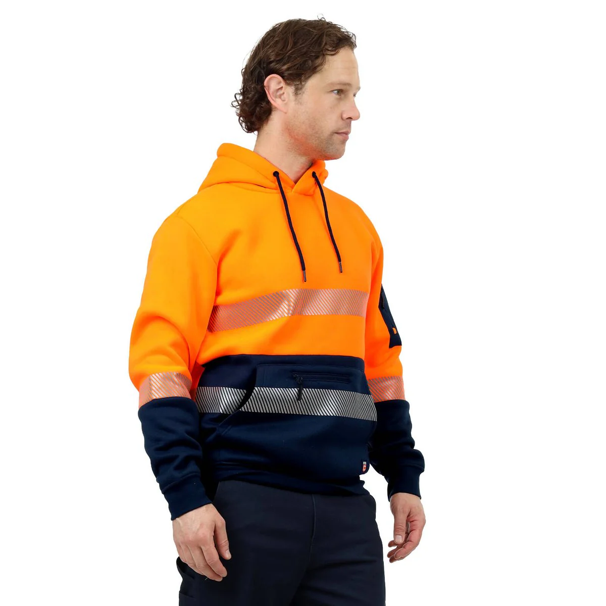 Citeco Orange Hi Vis Taped Hoodie - XL - Reflective Tape - UPF 50+ - Image 4