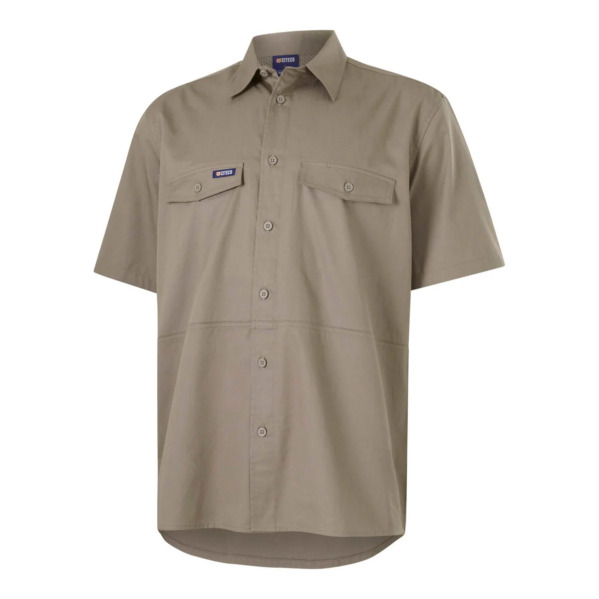 Citeco Short Sleeve Shirt Size L - Khaki - Lightweight Cotton - UPF 50+ - Image 2