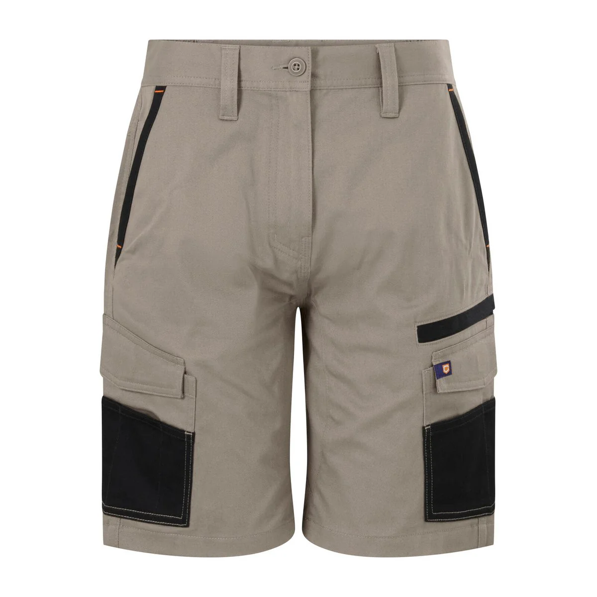 Citeco Size 14 Womens Mid Shorts 240mm Khaki - Cotton Stretch - UPF 50+