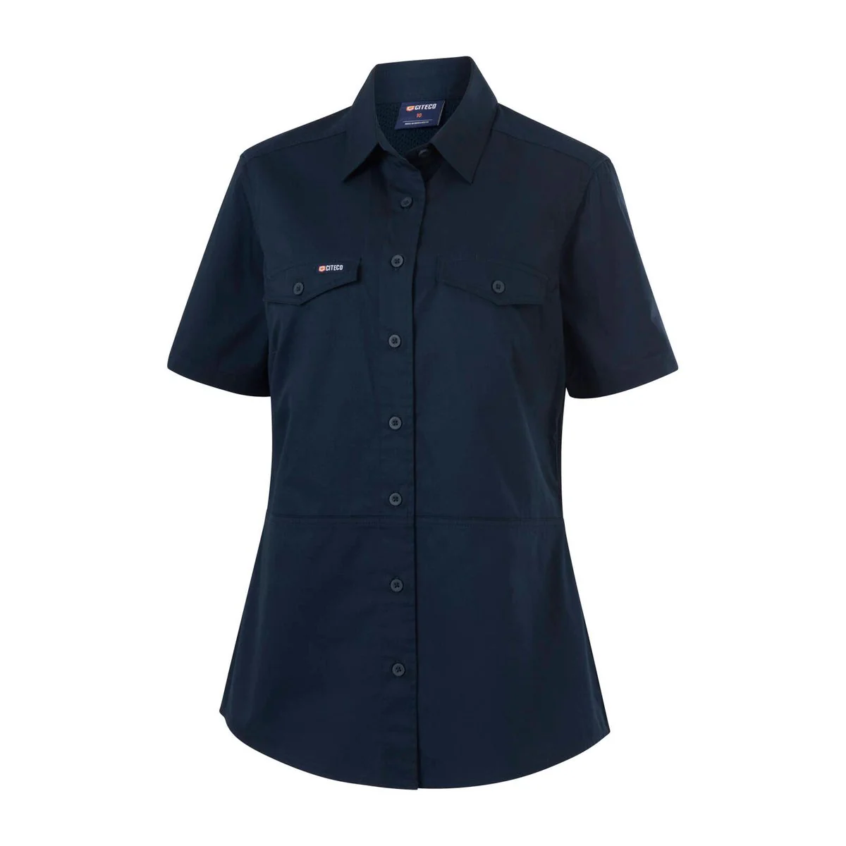 Citeco Size 8 Womens Short Sleeve Shirt - Navy - Lightweight Cotton - UPF 50+ - Image 2