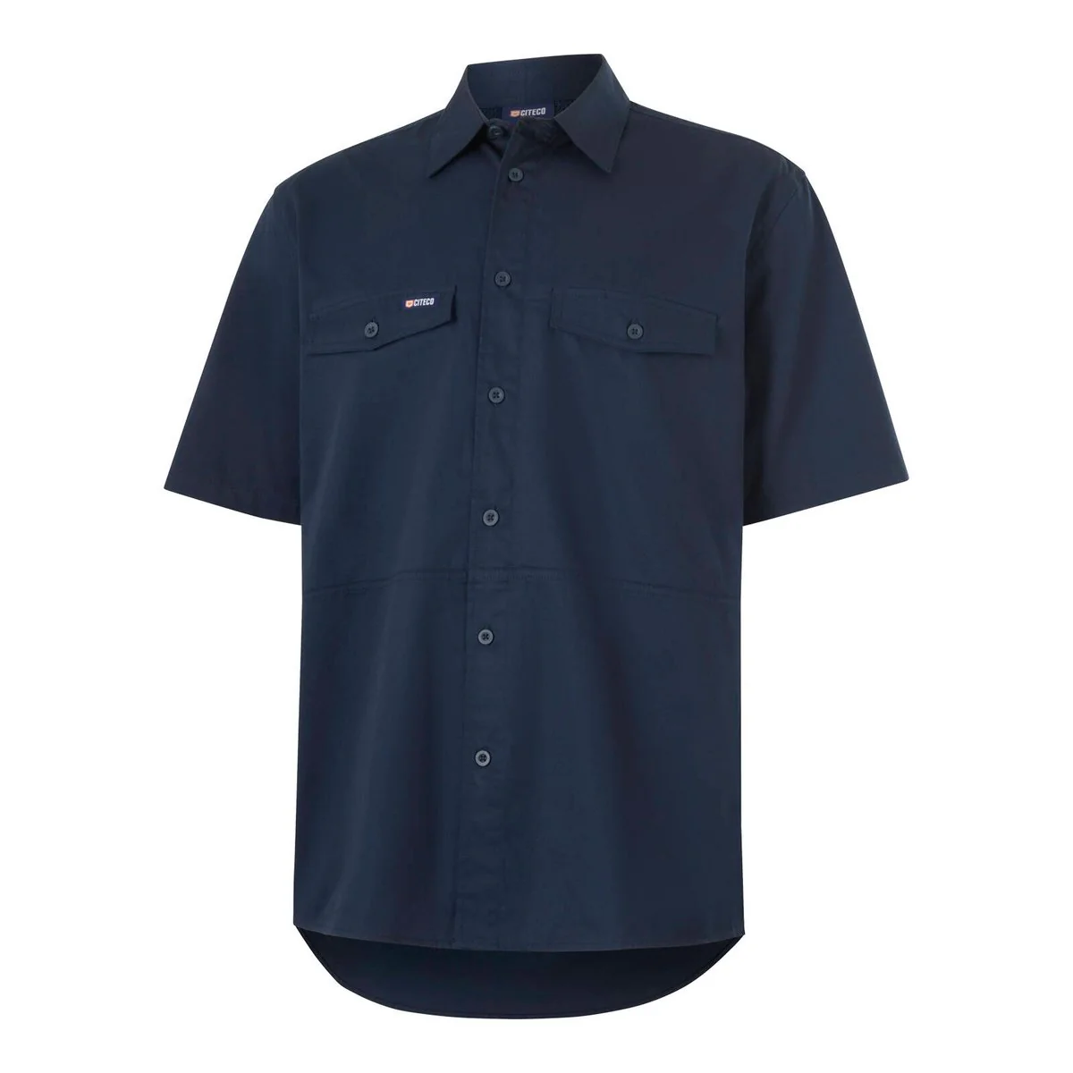 Citeco Size XL Navy Short Sleeve Shirt - UPF 50+ Sun Protection - Breathable Cotton - Image 2
