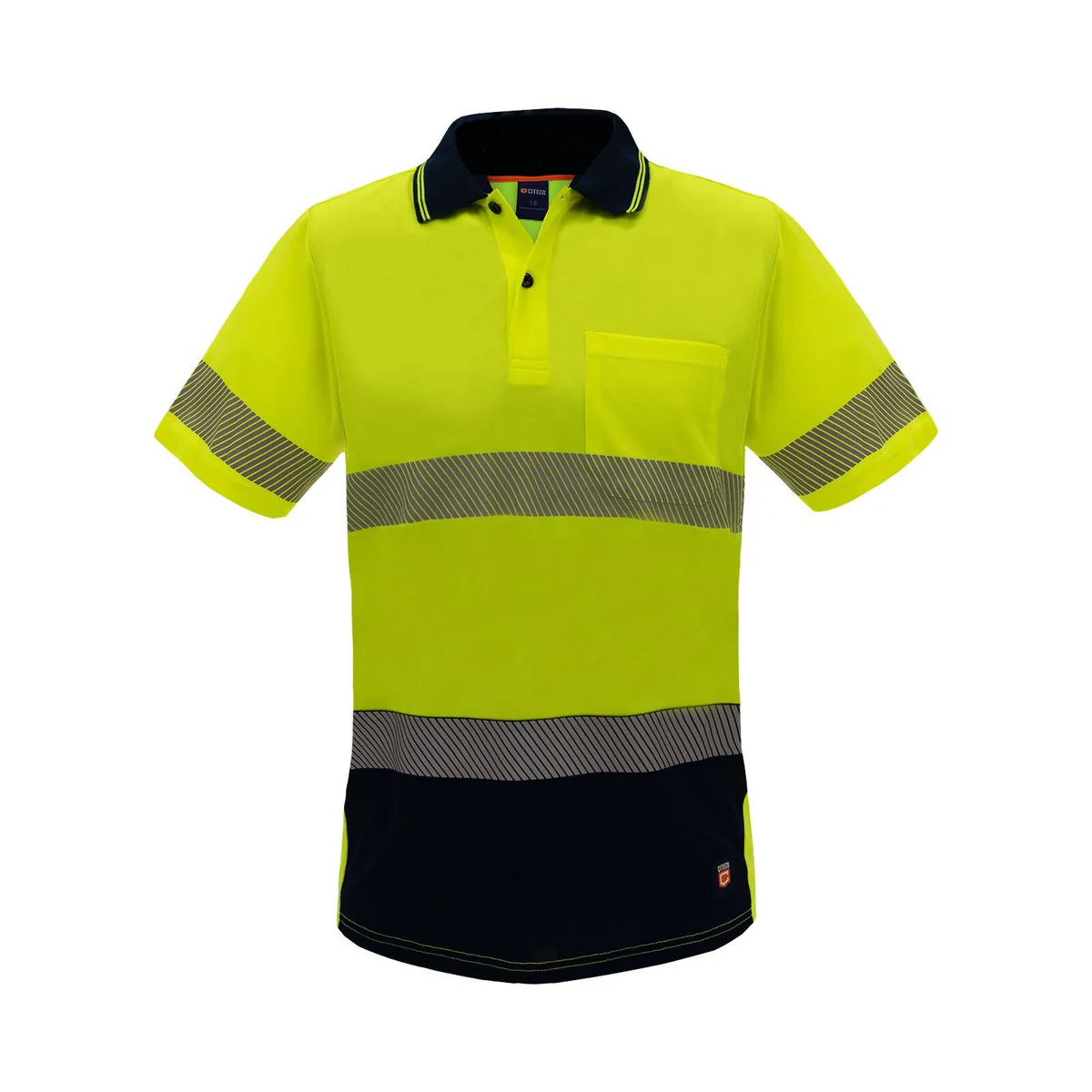 Citeco Womens Hi Vis Short Sleeve Polo 10 - Yellow - Reflective Tape - Breathable
