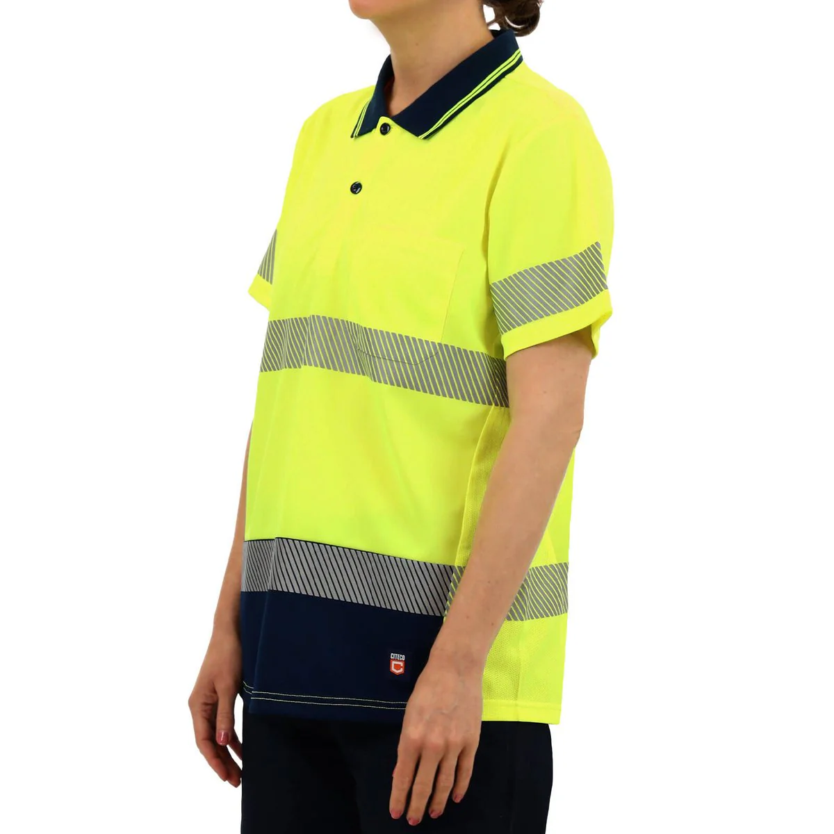 Citeco Womens Hi Vis Short Sleeve Polo 8 - Yellow - 100% Polyester - Lightweight - Image 4