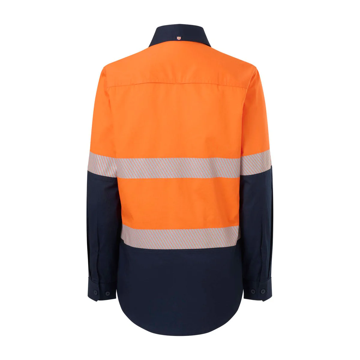 Citeco Womens Long Sleeve Shirt Size 12 - Hi Vis Orange Navy - UPF 50+ - Image 3