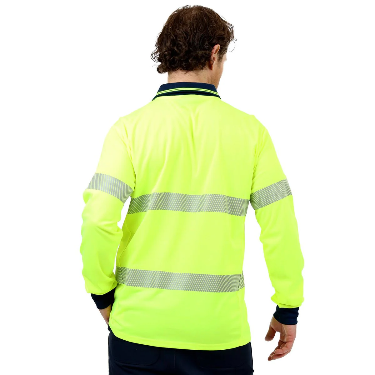 Citeco Yellow Hi Vis Long Sleeve Polo 2XL - Reflective Tape - Breathable - Image 5