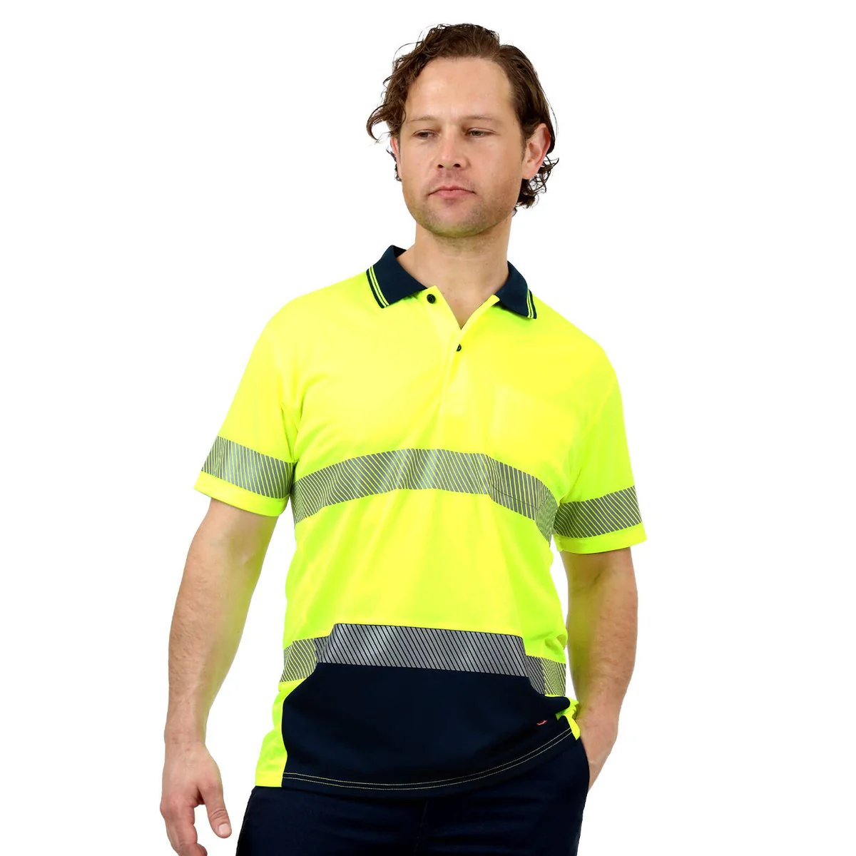 Citeco Yellow Hi Vis Short Sleeve Polo 2XL - Lightweight - Breathable - Reflective - Image 2