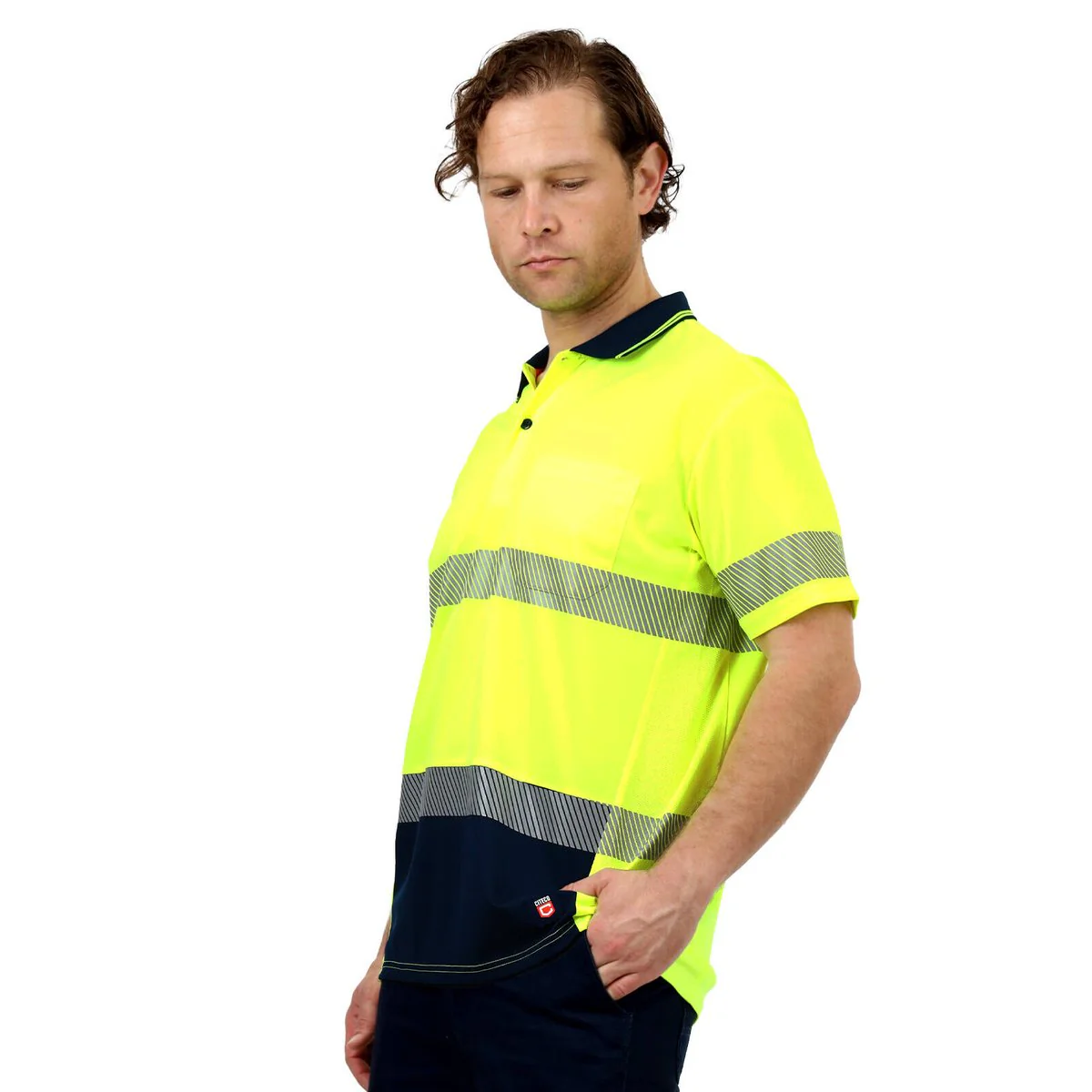 Citeco Yellow Hi Vis Short Sleeve Polo Medium - Reflective Tape - Breathable - Image 3