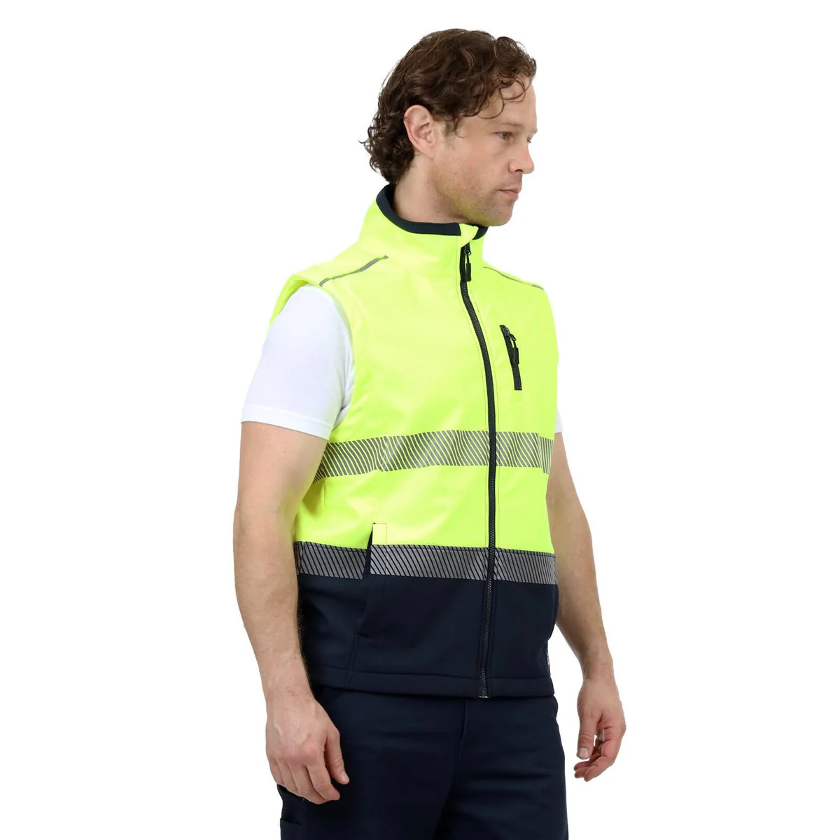 Citeco Yellow Hi Vis Soft Shell Vest Medium - 500mm x 820mm - Warm & Reflective - Image 4
