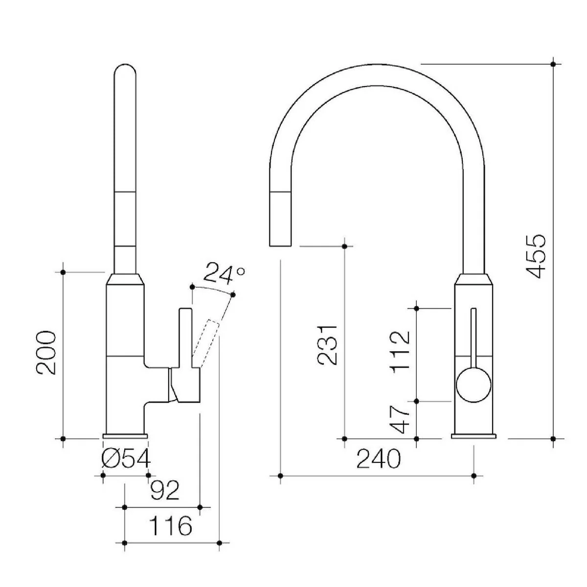 Clark Rated Chrome Lead Free Vixen Retractable Sink Mixer - 143mm x 455mm - Chrome Finish - Pull-Down Handpiece - Image 2