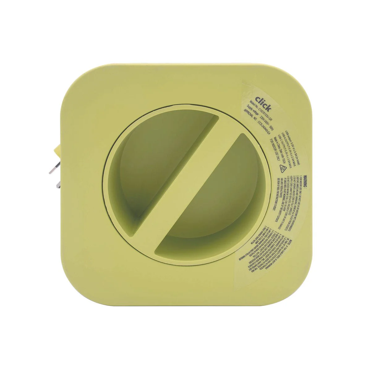 Click 10m 3 Outlet Cable Reel with USB Charger - Green - Overload Protection - Image 3