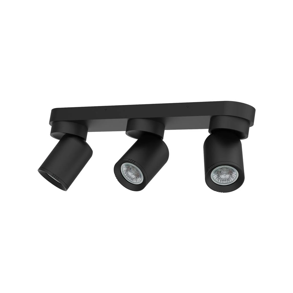 Click 3 Head Adjustable GU10 Spotlight - Matte Black - 1390mm x 122mm - Indoor Use