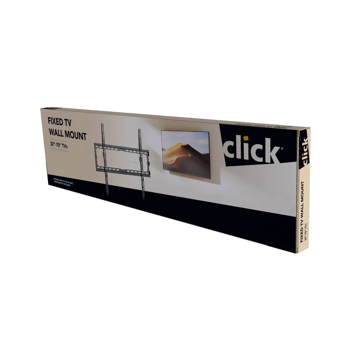 Click 32"-70" Fixed TV Wall Mount - Low-Profile - Black - 45kg Capacity - Image 5