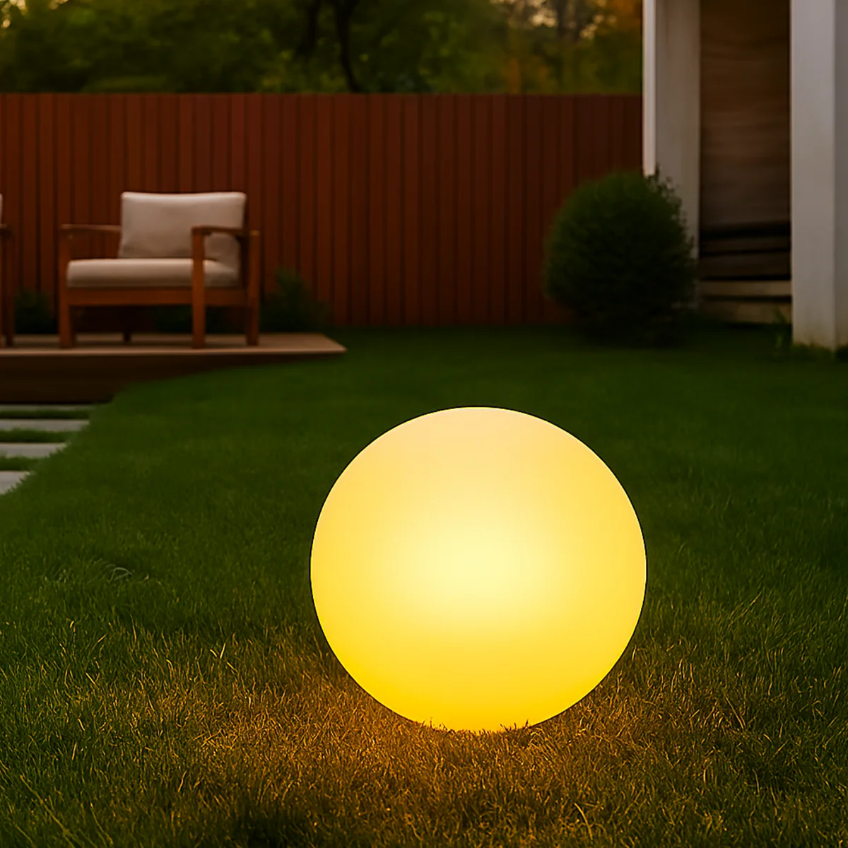 Click Solar Ball Light - 20cm - Outdoor - Automatic - Warm White & RGB - Image 2